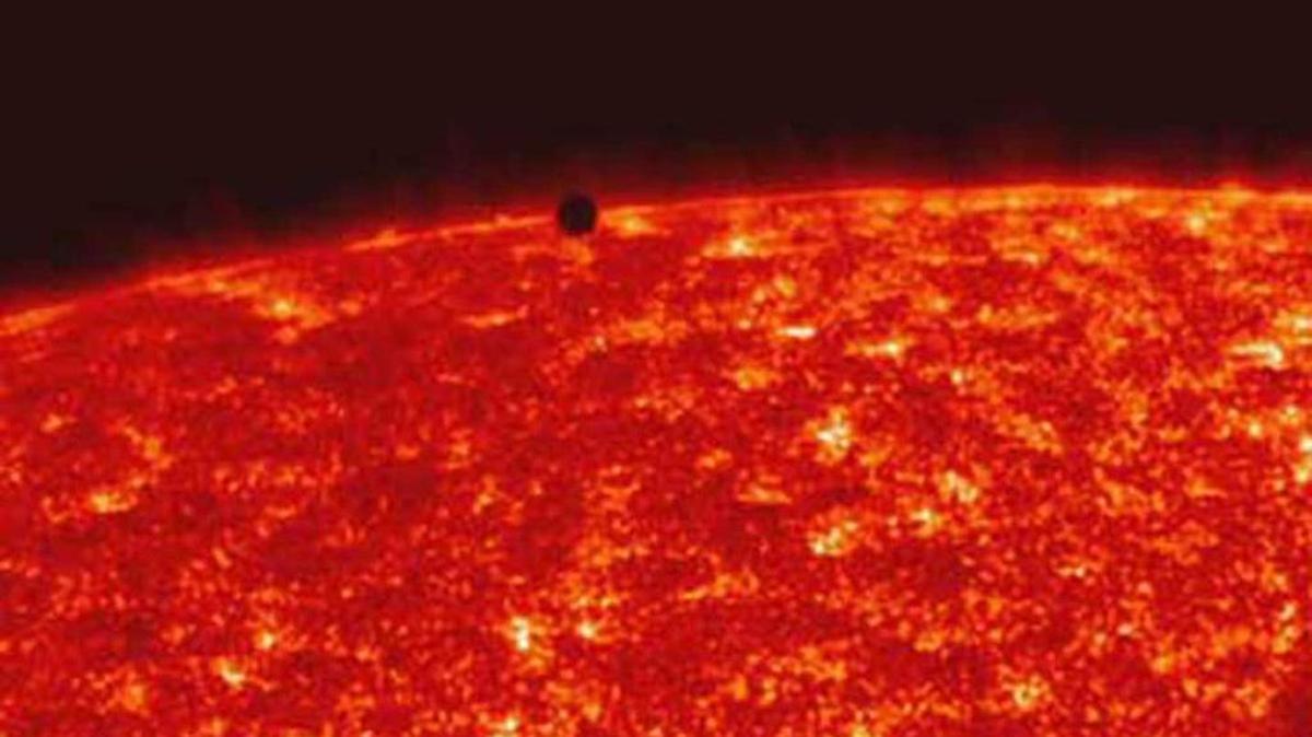 A NASA satellite image shows one of Mercury’s previous transits, which occur 13 times a century. If you plan to see Monday’s transit, make sure you use a filter and don’t look directly at the sun.