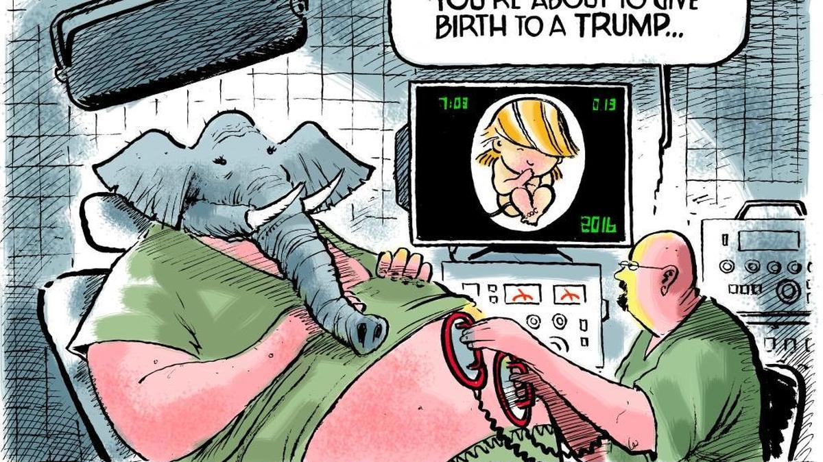 Jack Ohman, editorial cartoonist for The Sacramento Bee, was awarded the Pulitzer Prize for editorial cartoons on Monday, April 18, 2016. This is one of his entries.