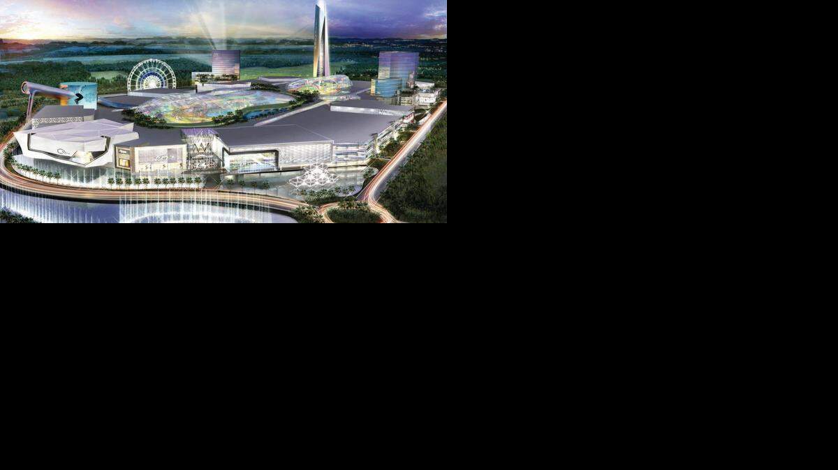 An aerial view of the proposed American Dream Miami entertainment and retail complex, a massive attraction planned for Northwest Miami-Dade. Backed by the company behind the Mall of the America in Minnesota, it’s described as the largest mall in the United States. 
