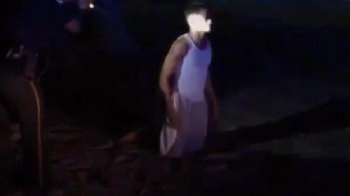 
This image made from a video provided by Brandon Woodson and taken Thursday, Oct. 8, 2015, shows a police encounter with Prairie View City Councilman Jonathan Miller in Prairie View, Texas. 
