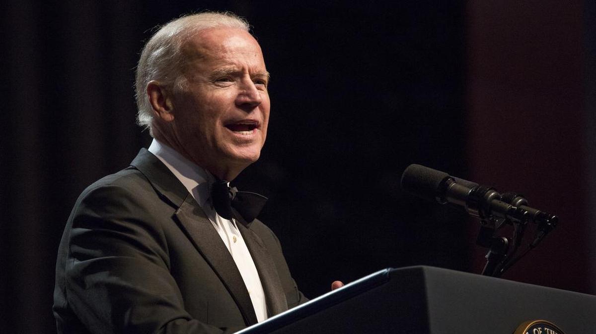 
Vice President Joe Biden speaks at the annual dinner of The Order of St. Andrew the Apostle, Archons of the Ecumenical Patriarchate, after he was presented the Athenagoras Human Rights Award in New York, Saturday, Oct. 17, 2015. 
