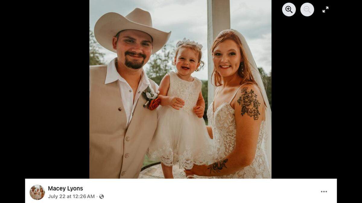 Hunter Lyons, left, died in a crash that also killed his 1-year-old daughter.