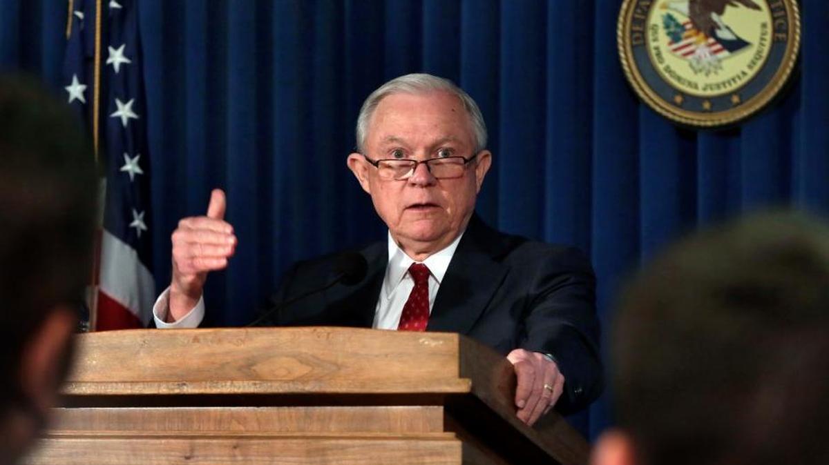 U.S. Attorney General Jeff Sessions delivers remarks at the U.S. Attorney's Office for the Southern District of New York on Nov. 2.