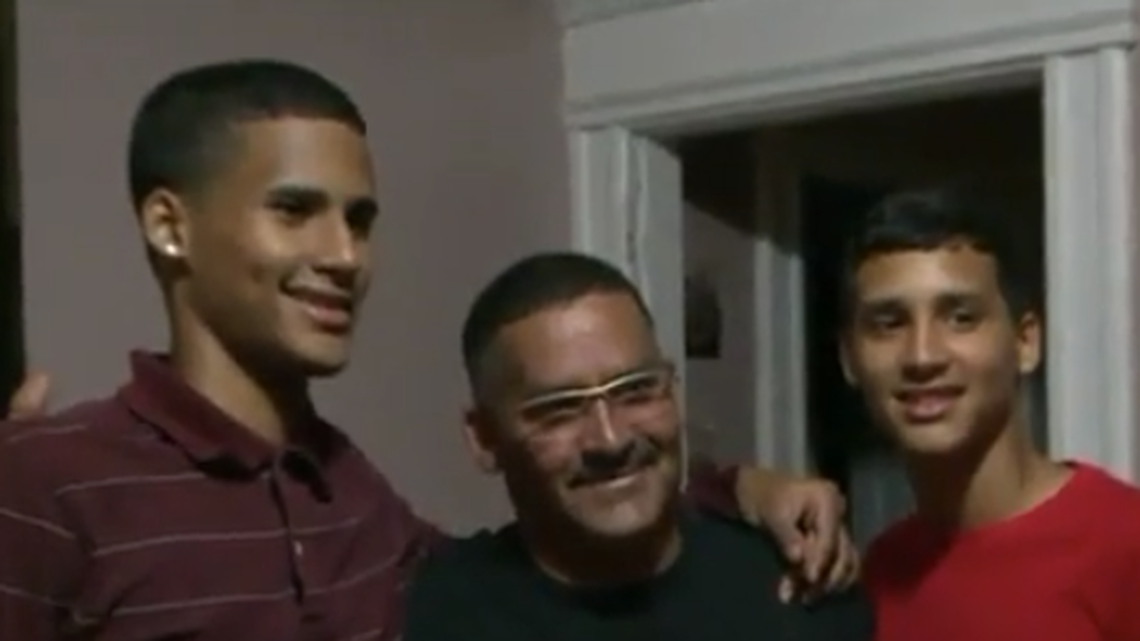 Guillermo Class reunited with his sons in Hartford.