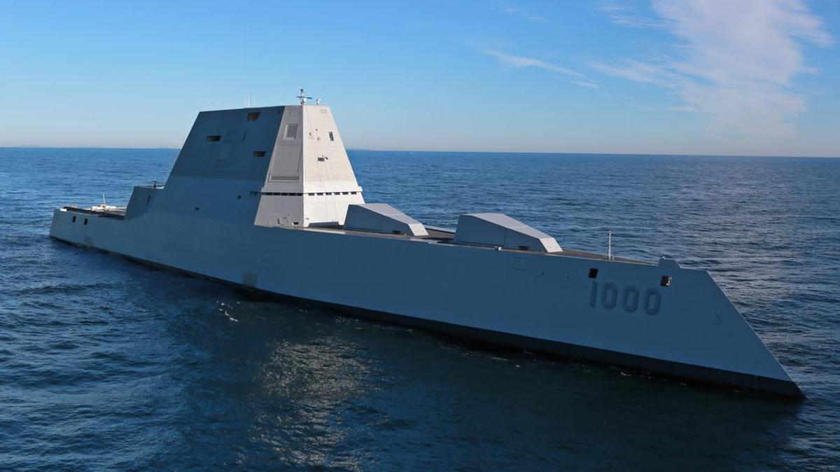 The future USS Zumwalt is underway for the first time conducting at-sea tests and trials in the Atlantic Ocean. The multi-mission ship will provide independent forward presence and deterrence, support special operations forces, and operate as part of joint and combined expeditionary forces.