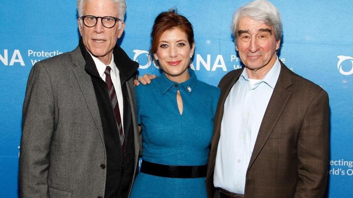 Actors and Ocean Advocates Ted Danson, Kate Walsh and Sam Waterston, left to right, attend Oceana’s Coastal Voices Summit at George Washington University in Washington, D.C., on January 26, 2016. All three will join coastal leaders in Washington to urge President Barack Obama to abandon his plan to open the Atlantic Ocean to industrial offshore drilling.