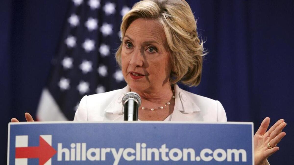 
Democratic presidential candidate Hillary Rodham Clinton speaks at a news conference after a roundtable to discuss the health care crisis in San Juan, Puerto Rico, on Friday, Sept. 4, 2015. Clinton’s Southern strategy shows in sharp relief the imprint of the data-driven, organization-focused nature of the Obama 2008 campaign on the Clinton operation. 
