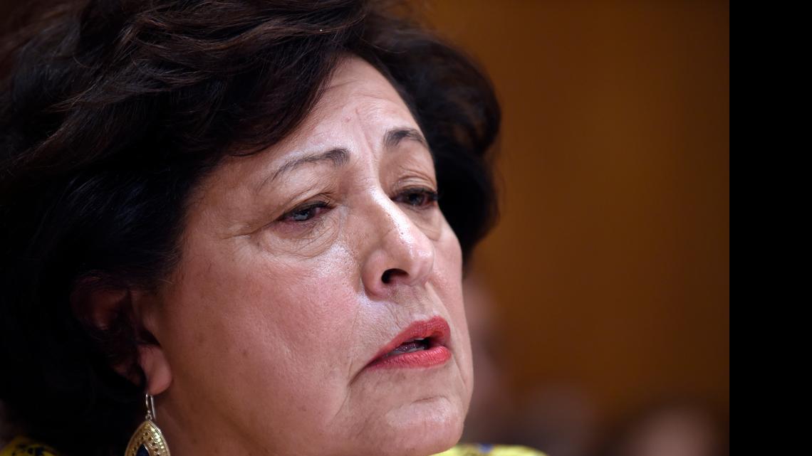 
Office of Personnel Management Director Katherine Archuleta testified before Congress June 25 on the security breach. On Friday, President Barack Obama accepted her resignation.

