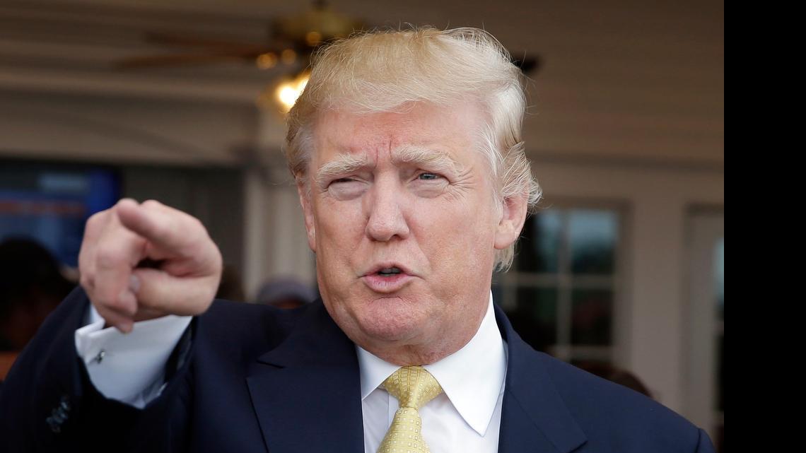 
Republican presidential candidate Donald Trump arrives to a fundraising event at a golf course in the Bronx borough of New York Monday.
