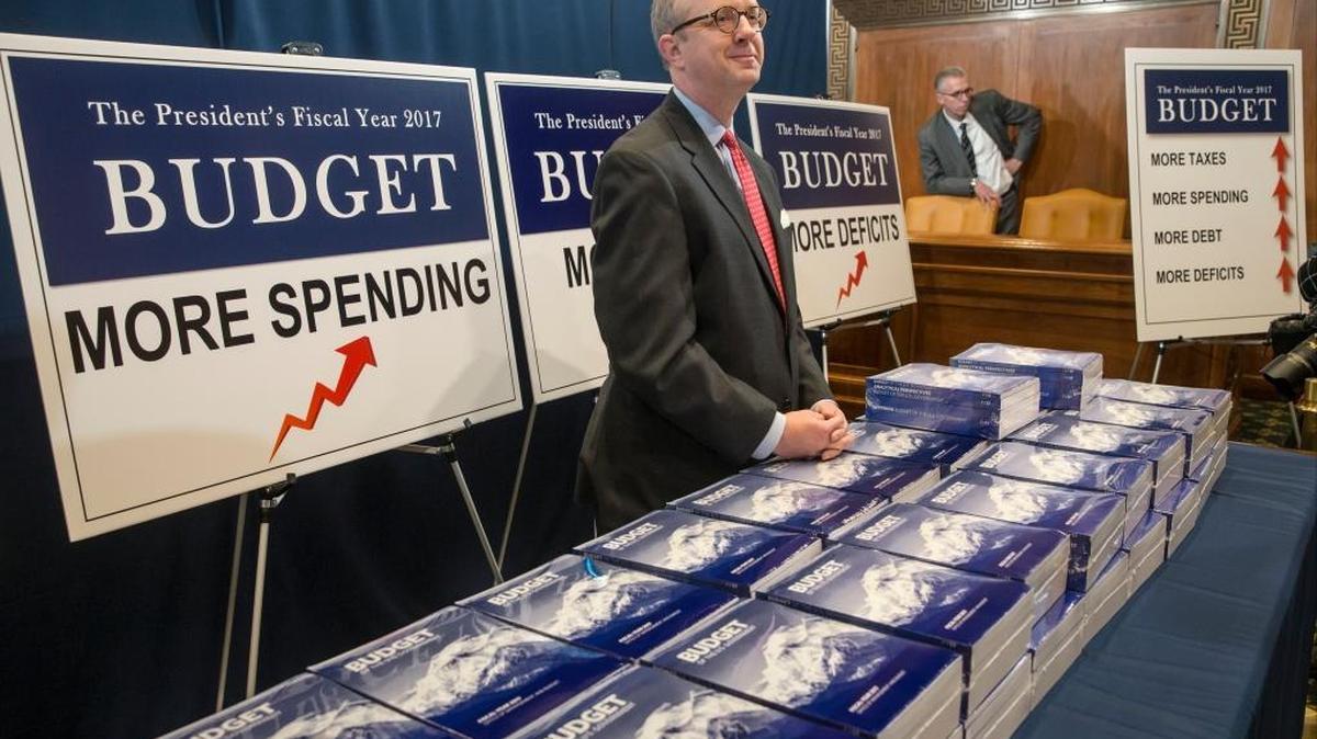Copies of President Barack Obama’s final budget proposal were on display on Capitol Hill early Tuesday morning.