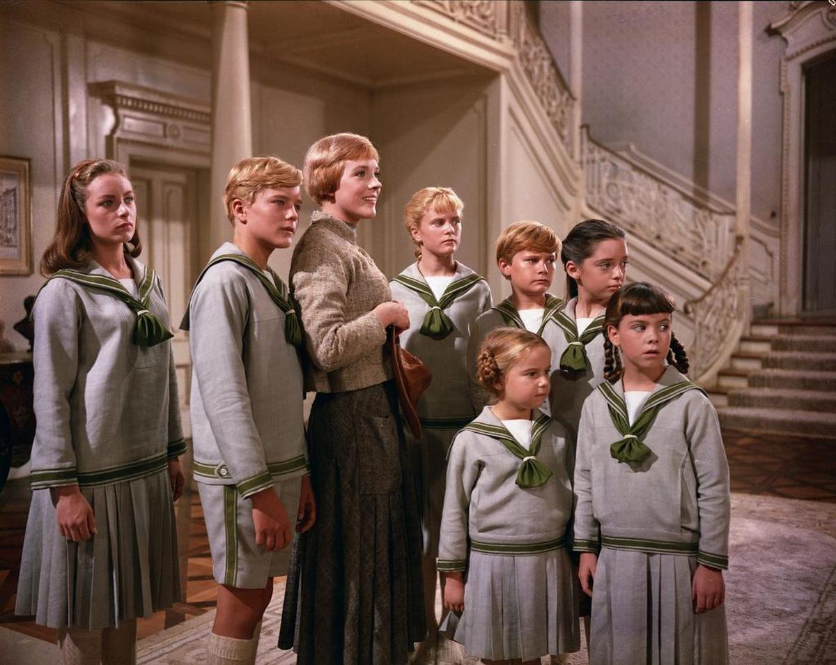 The nearly three-hour-long “The Sound of Music” was nominated for 10 Academy Awards and won five, including for best picture and best director (Robert Wise). Lead actress Julie Andrews, third from left in the photograph, was nominated for best actress.
