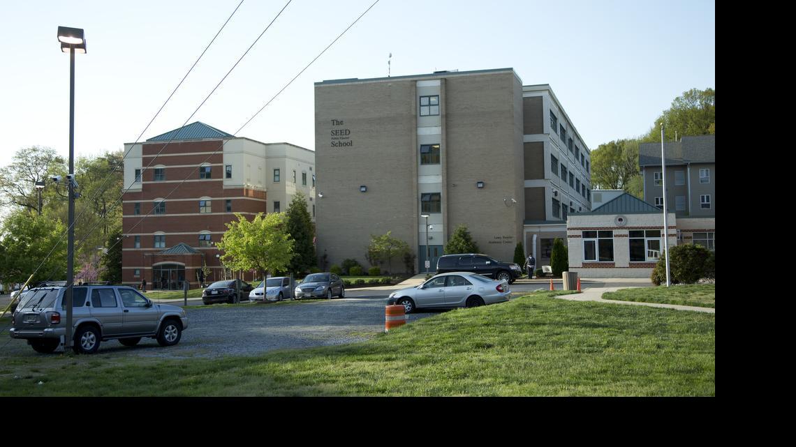 
The SEED Public Charter School of Washington, a public boarding school for poor and academically at-risk students is shown, Friday, April 24, 2015, in southeast Washington. The idea is for public boarding schools to put round-the-clock attention on students away from such daunting problems as poverty, troubled homes and truancy. 
