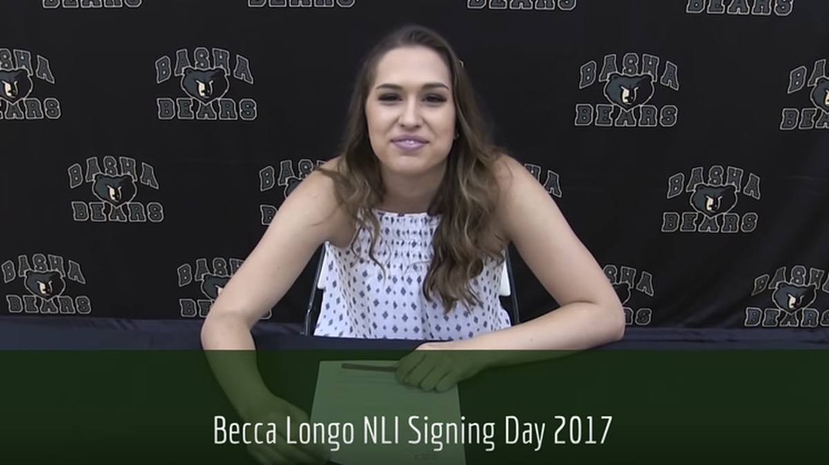 Becca Long, a high school senior, signed a letter of intent to play football at NCAA Division II Adams State.