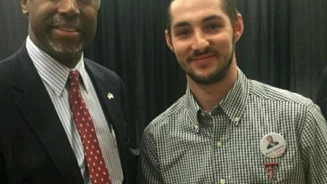 GOP presidential candidate Ben Carson posted a picture of himself on Twitter with Brad Joplin, a Carson volunteer who died after a car crash in Iowa.