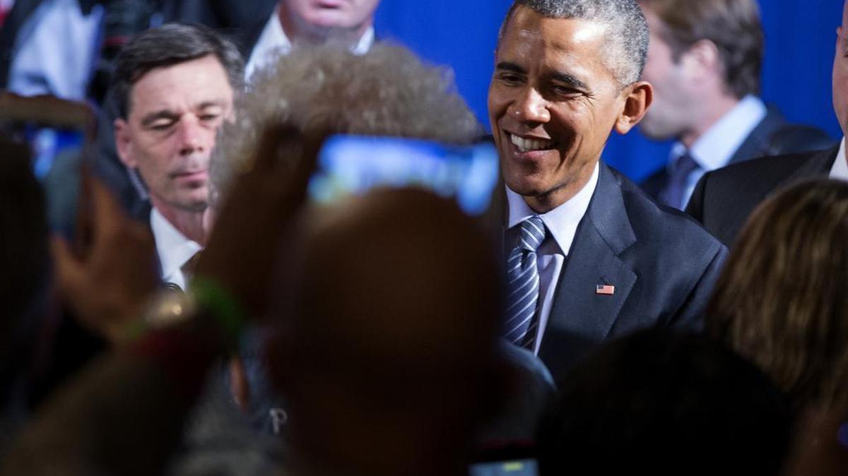 President Barack Obama shakes hands after speaking during a Organizing for Action event Monday in Washington, D.C. An appeals court handed Obama a setback Monday, upholding a lower court’s injunction against his executive order protecting some undocumented immigrants from deportation.