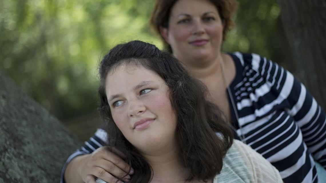 Kimberly Zacher, right, gave permission for her daughter Kaley to be paddled twice at Southwest Laurents Elementary School in Dublin, Ga. Although the use of corporal punishment in American schools has declined in recent decades, paddling is still on the books in 19 states, despite calls from the U.S. Education Department to curb punitive disciplinary measures, which has been shown to affect minority and disabled students disproportionately.