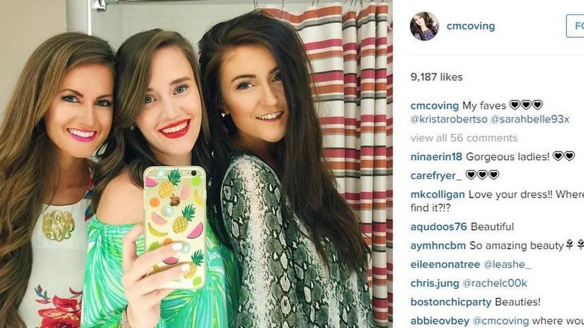 The numbers: Networking with other social media influencers at comped events is part of the fashion blogger/Instagrammer job description. Here, Caitlin Covington, left, poses at the Hilton Head Food & Wine Festival with blogger Krista Robertson, center, and Instagrammer/YouTuber Sarah Belle.