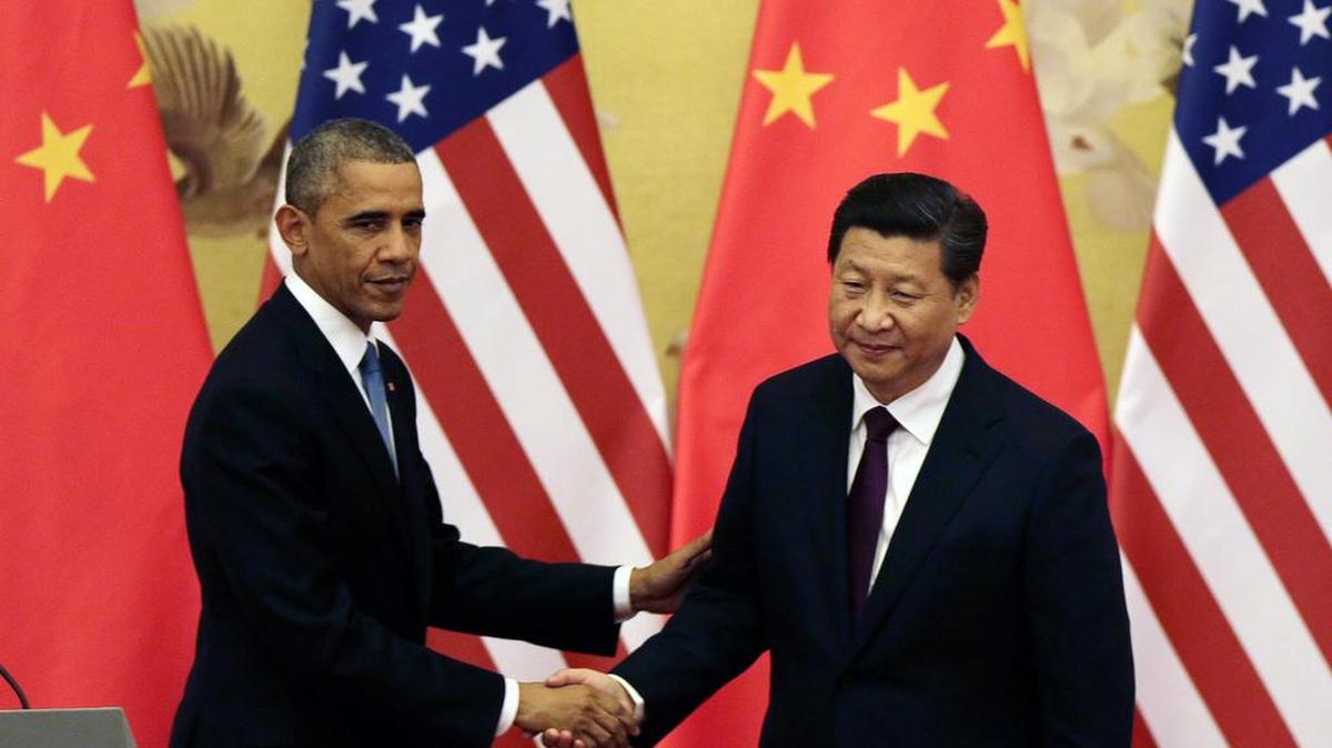 
U.S. President Barack Obama shakes hands with his Chinese counterpart Xi Jinping after their press conference at the Great Hall of the People in Beijing, China. As Xi makes his first state visit to Washington this week, the outlook for relations is decidedly murkier than when he hosted Obama at their last summit less than a year ago. Tensions are rising over allegations of Beijing-directed cyberattacks on the U.S. and China’s moves to assert its South China Sea territorial claims.
