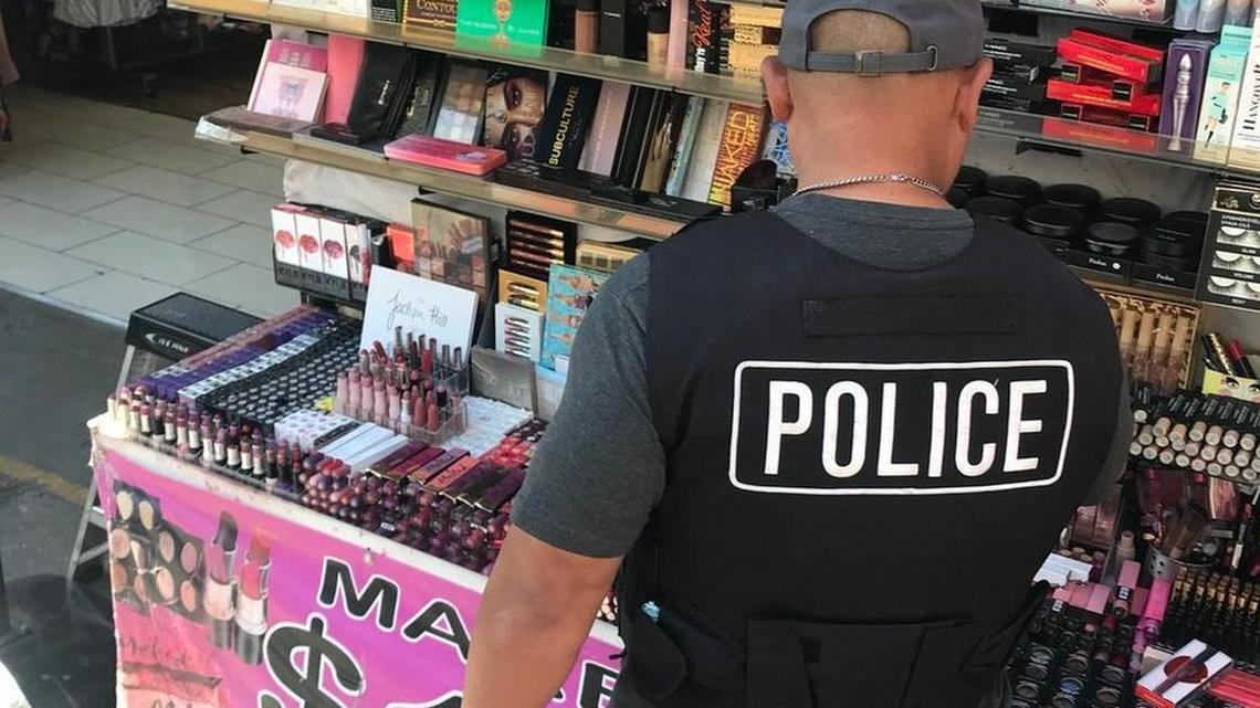 Los Angeles police seized $700,000 in counterfeit cosmetics Thursday in a raid, taking makeup that tested positive for human waste and bacteria off the streets, the department said.