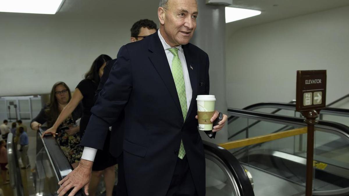 
Sen. Charles Schumer, D-N.Y. walks on Capitol Hill in Washington last month. President Barack Obama suffered a temporary setback in his all-out campaign to secure Democratic support for the Iran nuclear deal as Schumer announced his opposition to the international accord. 
