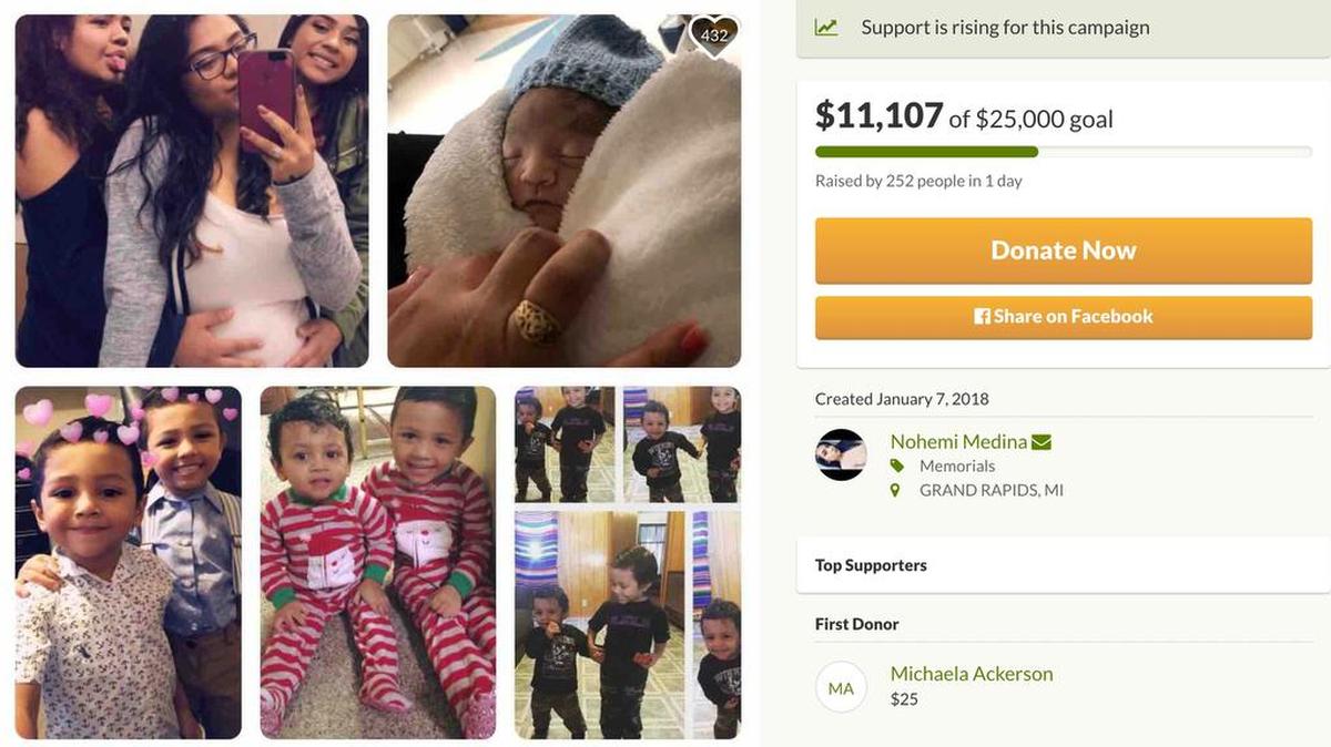 A pregnant Michigan woman and her unborn child were killed after her car stalled and another car hit her, family says.