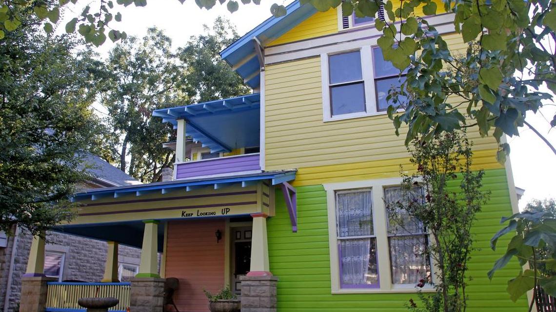 The Dillmann's Fort Worth home resembles the home in the movie 'UP.' It is painted with 10 different colors.