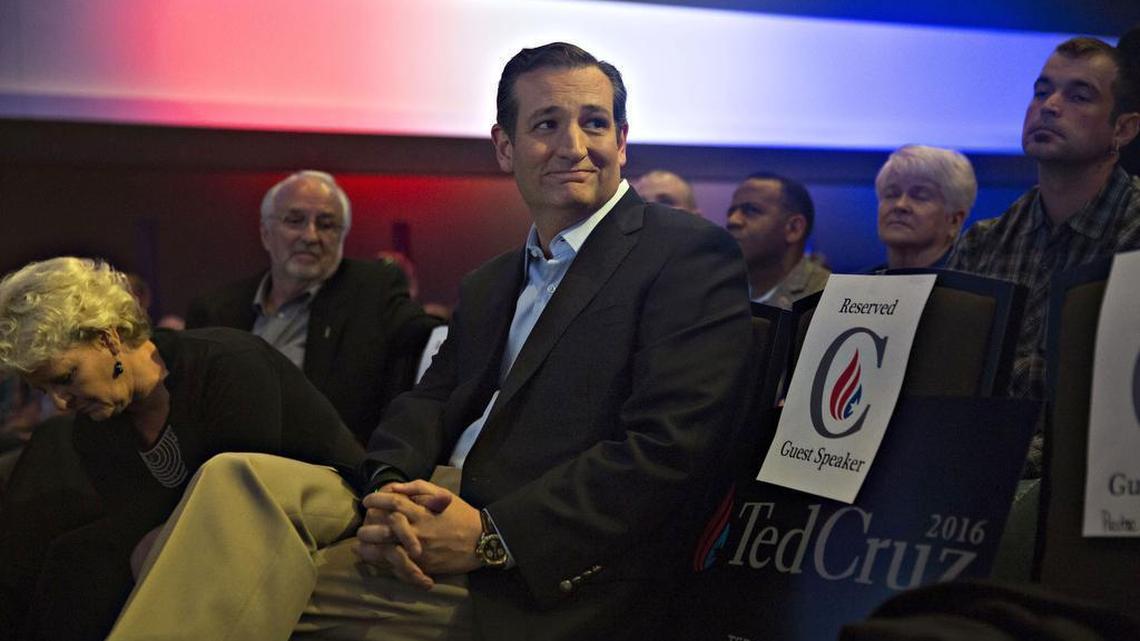 GOP presidential contender Sen. Ted Cruz of Texas at the start of the Rally for Religious Liberty in Des Moines, Iowa, on Aug. 21. The Cruz presidential campaign has the most to gain from Donald Trump's roundly-condemned pitch to temporarily ban Muslims from entering the U.S., several Cruz Iowa backers said in separate phone interviews.