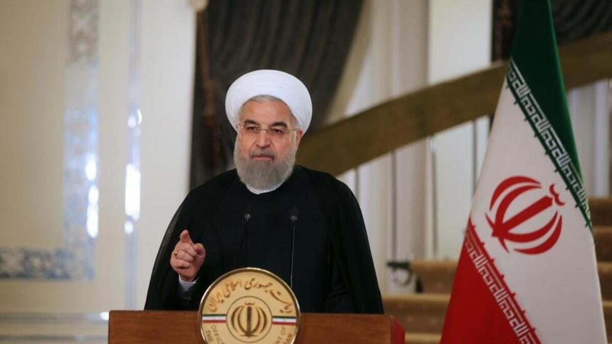 In this photo released by official website of the office of the Iranian Presidency, President Hassan Rouhani addresses the nation in a televised speech, in Tehran, Iran, Friday, Oct. 13, 2017. Rouhani spoke after U.S. President Donald Trump angrily accused Iran of violating the spirit of the 2015 accord and demanded Congress toughen the law governing U.S. participation.