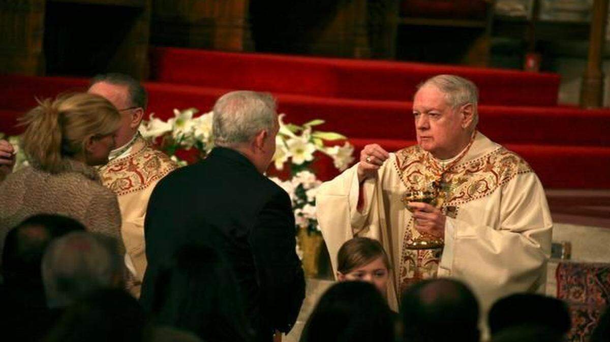 
Cardinal Edward M. Egan presides over his final Easter Sunday Mass, at St. Patrick’s Cathedral in New York, April 12, 2009. Egan, a stern and highly visible defender of Roman Catholic orthodoxy who presided over the New York Archdiocese through the troubled years of 2000 to 2009, died on March 5, 2015 in Manhattan. He was 82. 
