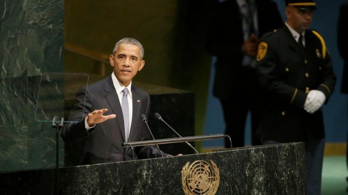 
President Barack Obama addresses the 70th session of the United Nations General Assembly Monday.
