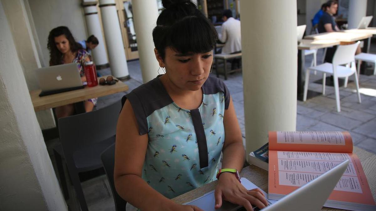 
Ana Margarita Sanchez, a masters degree student in the education school at Stanford University who was hired as a fourth-grade teacher after a brief phone call with a recruiter, at a cafe in Palo Alto, Calif., July 29, 2015. In a stark about-face from just a few years ago, school districts have gone from handing out pink slips to scrambling to hire teachers.
