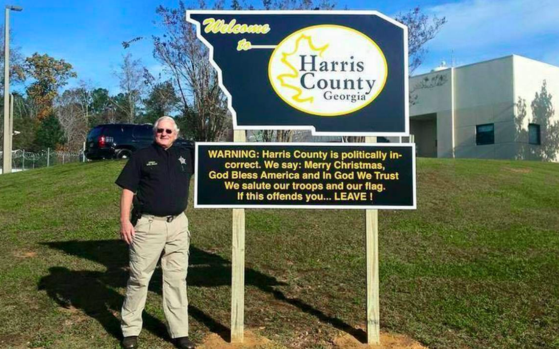 The sheriff’s old sign, first posted in 2015, briefly put the rural county in the spotlight.