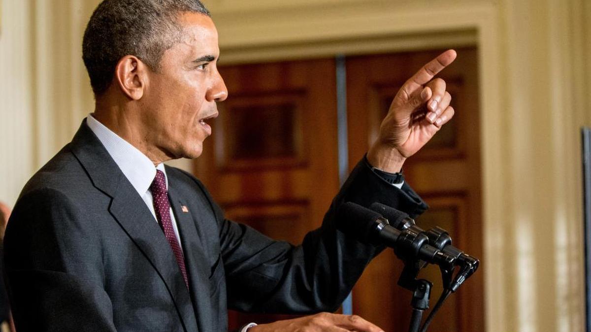 
President Barack Obama speaks in the East Room of the White House on Tuesday, Aug. 4, 2015. Obama is casting a looming congressional vote on the Iran nuclear deal as the nation's most consequential foreign policy debate since the authorization of the Iraq war, a now unpopular decision that still reverberates through American politics.
