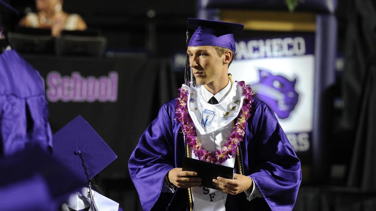 Tyler Turner, 18, of Los Banos, Calif., was killed Saturday while skydiving in Lodi, Calif., according to his mother, Francine Salazar. Turner, pictured here in June at commencement ceremonies for Pacheco High School in Los Banos, where he graduated with honors. He planned to attend UC Merced in the fall.