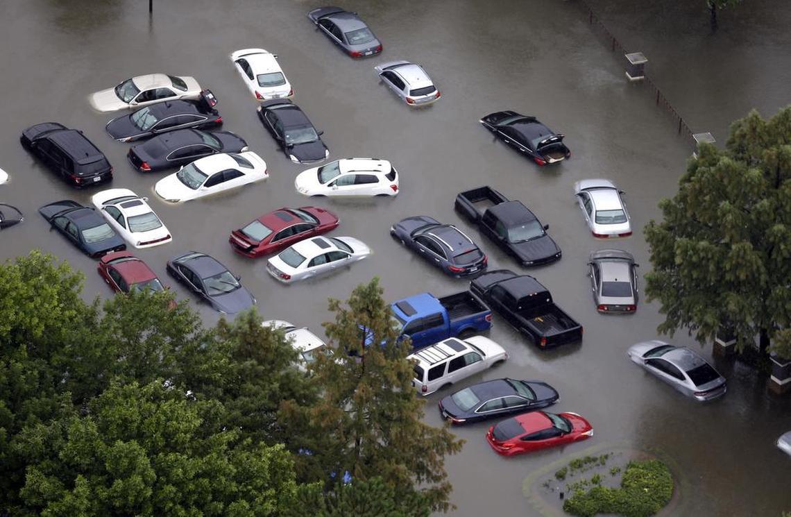 Cars near the Addicks Reservoir were destroyed by Harvey’s floods in Houston. Auto industry experts estimate that 500,000 cars, trucks and SUVs were damaged by floodwaters from Hurricane Harvey. Most will have so much water damage that they can’t be fixed, and insurance companies will declare them total losses.