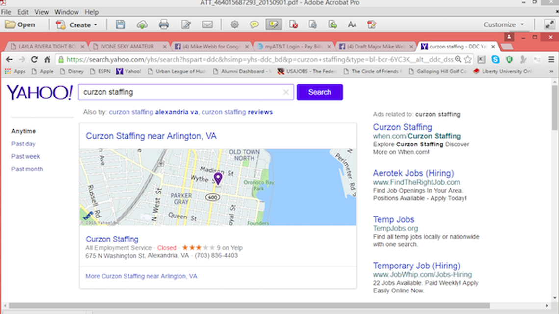 Congressional candidate Mike Webb posted this screenshot showing two porn videos in his browser tabs Monday night.
