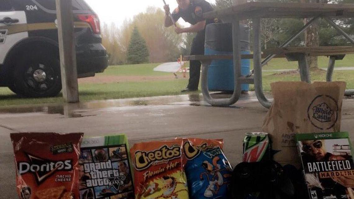 The Wyoming, Minn. Public Safety Department posted this photo on Thursday with the caption: “Undercover #420 operations are in place. Discreet traps have been set up throughout the city today.”