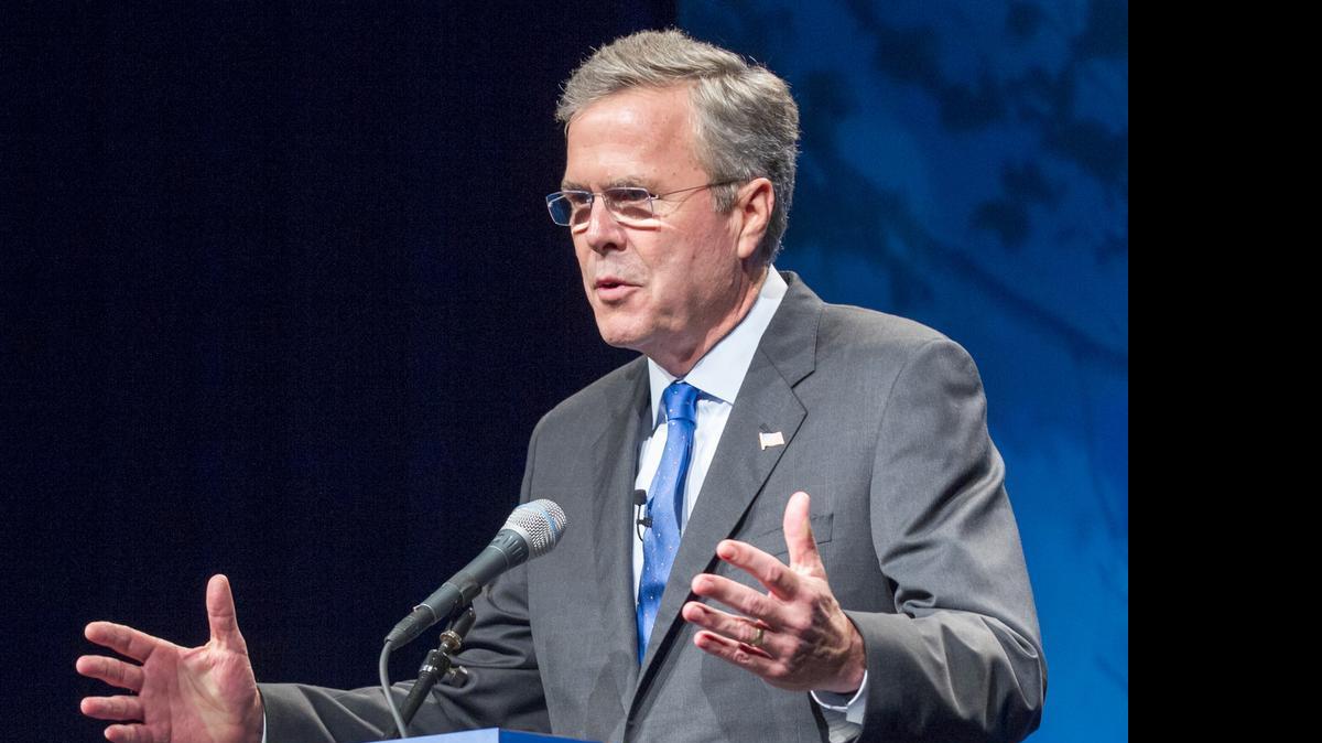 
In this May 30, 2015 file photo, former Florida Gov. Jeb Bush speaks in Nashville, Tenn. As Jeb Bush focuses on foreign policy this week during a visit to Europe, his team at home is finalizing a fundraising blitz that will begin as soon as he steps into the 2016 presidential race.
