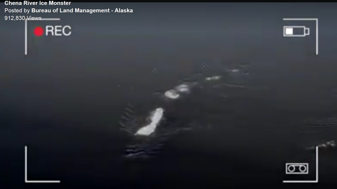 A viral video by Alaksa Bureau of Land Management employees showing a mysterious object in the Chena River in Fairbanks caught the imagination of online viewers, but it turns out the strange sighting was ice frozen around a rope.