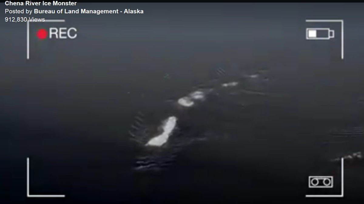 A viral video by Alaksa Bureau of Land Management employees showing a mysterious object in the Chena River in Fairbanks caught the imagination of online viewers, but it turns out the strange sighting was ice frozen around a rope.