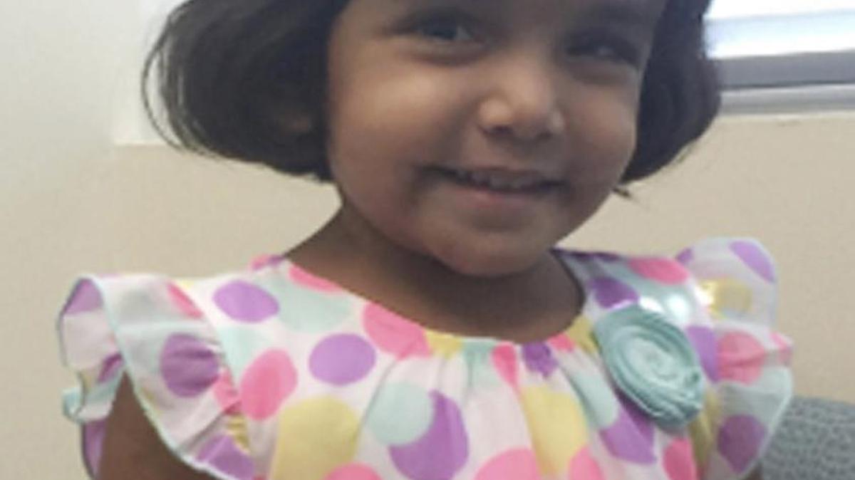 This undated photo provided by the Richardson Texas Police Department shows 3-year-old Sherin Mathews.