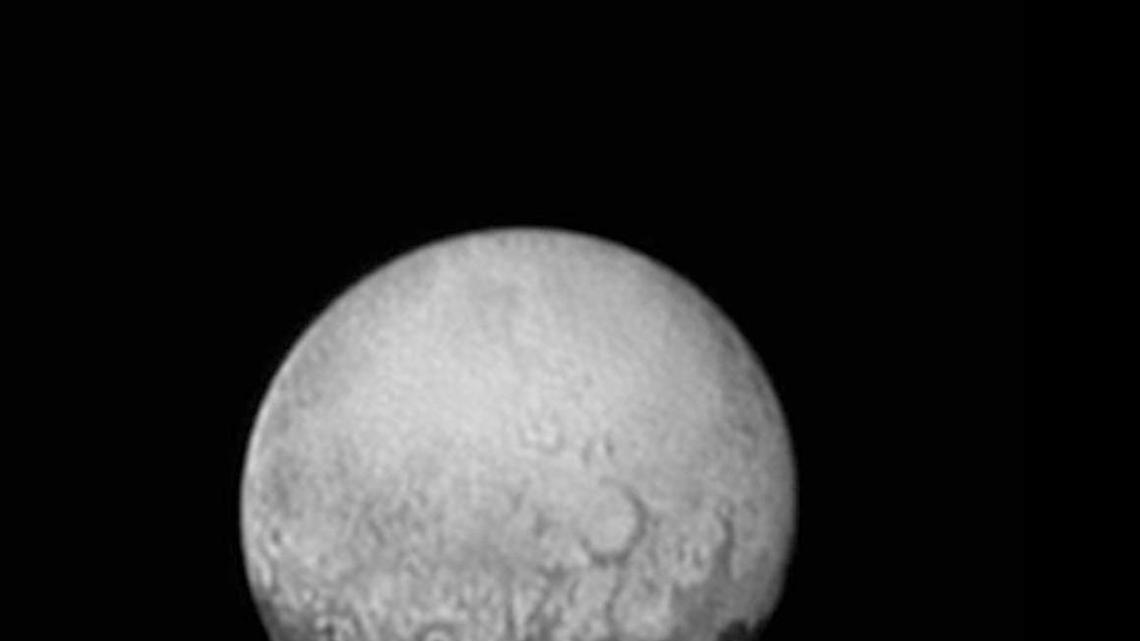
This July 11, 2015, image provided by NASA shows Pluto from the New Horizons spacecraft. On Tuesday, July 14, NASA's New Horizons spacecraft will come closest to Pluto. New Horizons has traveled 3 billion miles over 9½ years to get to the historic point. 
