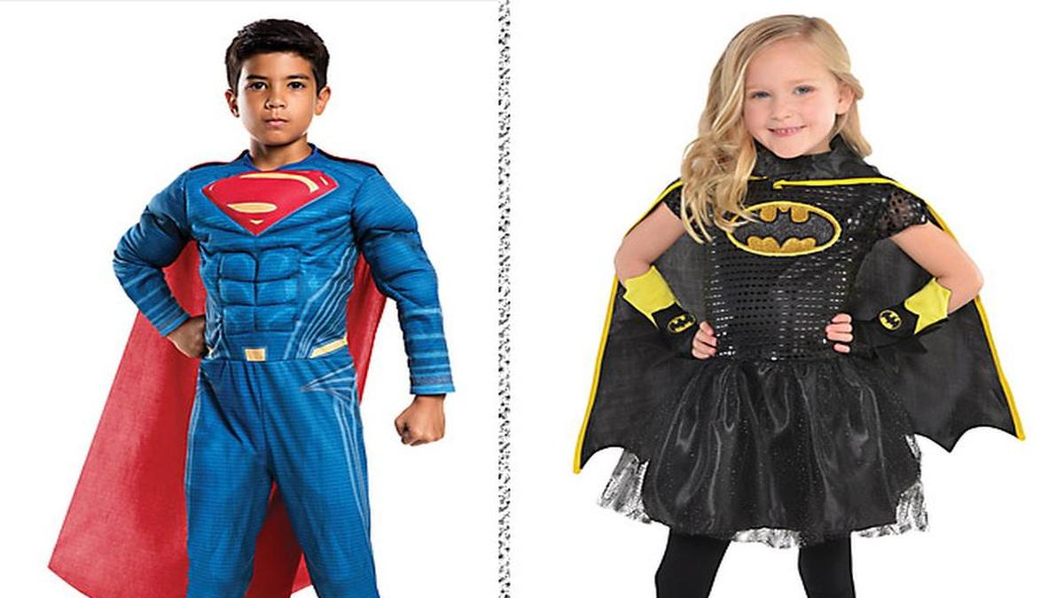 PetCity.com offers several superhero costumes online, including Superman for boys and Batgirl for girls.