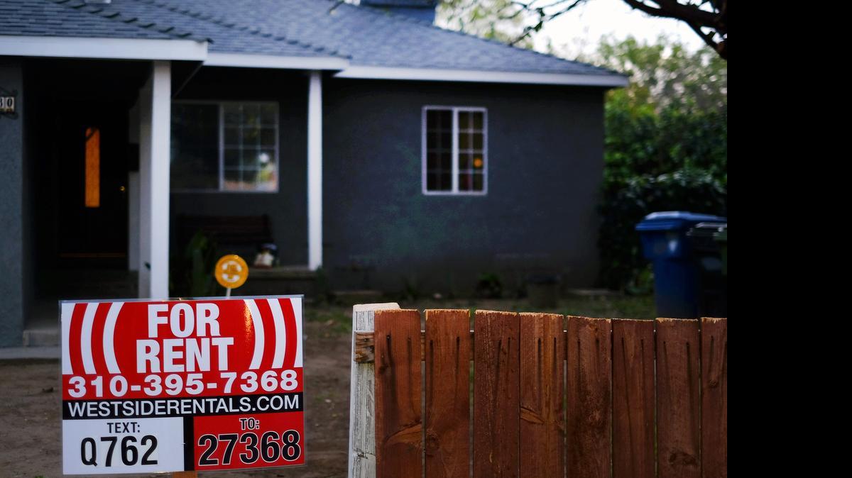 
This Friday, Feb. 27, 2015, photo shows a sign advertising a house for rent in Los Angeles. More than 1 in 4 renters must devote at least half of their family income to housing and utilities, according to a new analysis of Census data by Enterprise Community Partners, a nonprofit that helps finance affordable housing. 
