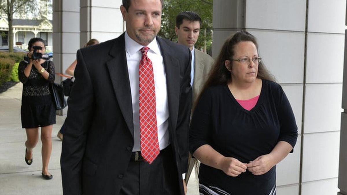 
Kim Davis, clerk for Rowan County, Ky., is appealing a judge’s order to issue marriage licenses to same-sex couples. 
