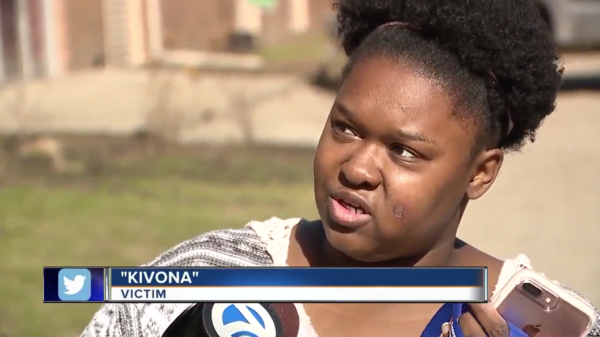 This employee, identified only as Kivona, said a man shot her in the face with a paintball gun.