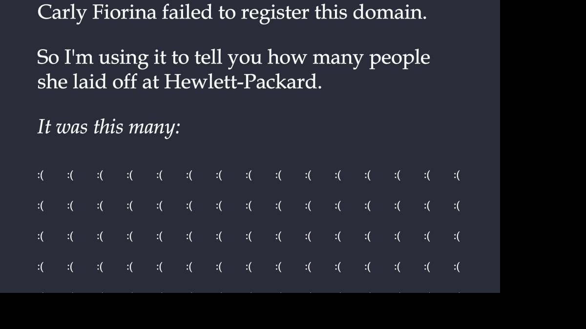 
A screenshot from carlyfiorina.org. 

