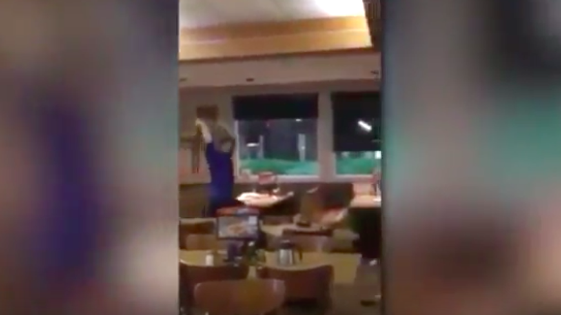 A Memphis IHOP manager was pulled into a brawl with five customers, who began throwing chairs and plates at him and beating him after he asked them to leave. The fight, captured on video, has led to one arrest.