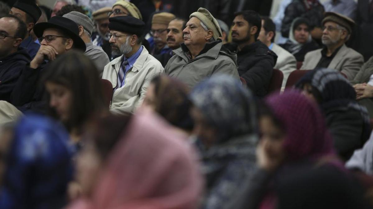 A vigil is held for victims of Wednesday’s mass shooting in San Bernardino, at the Baitul Hameed Mosque, an Ahmadiyya Muslim mosque in Chino, Calif.