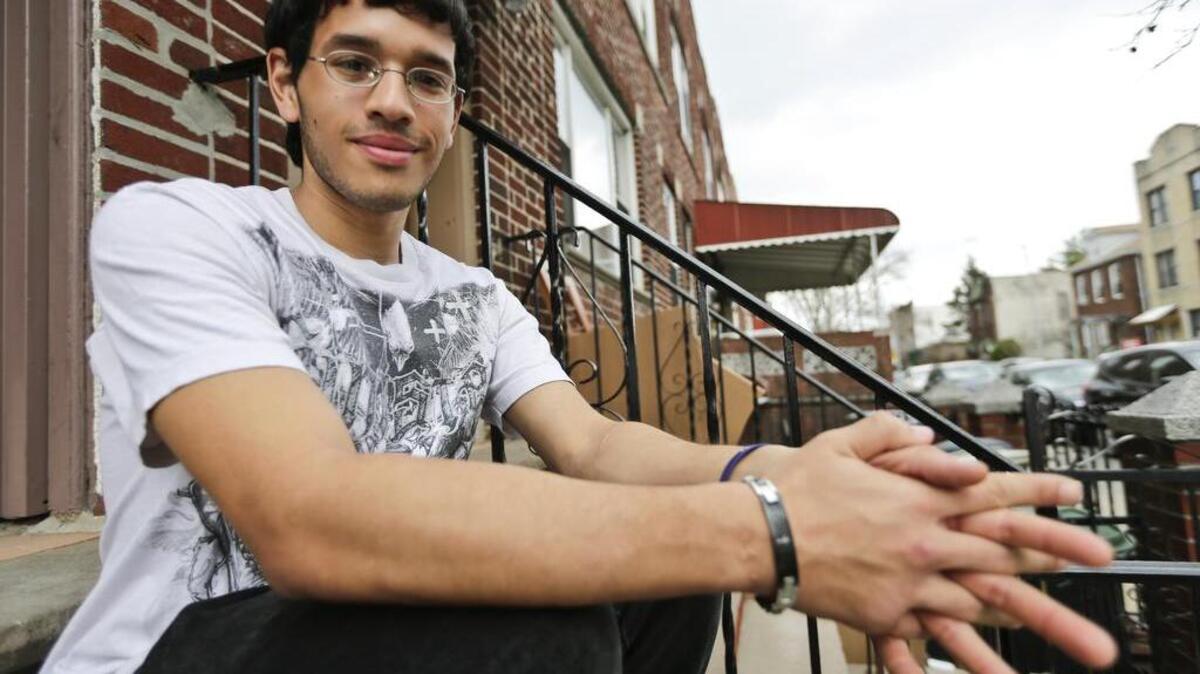 Isaiah Aristy, who took the algebra Regents test twice and failed it both times, is seen in New York on Friday, March 25, 2016. Aristy, a freshman at the Borough of Manhattan Community College, said he was good at math until he hit algebra.